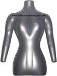 Inflatable Female Torso with Arms, Silver